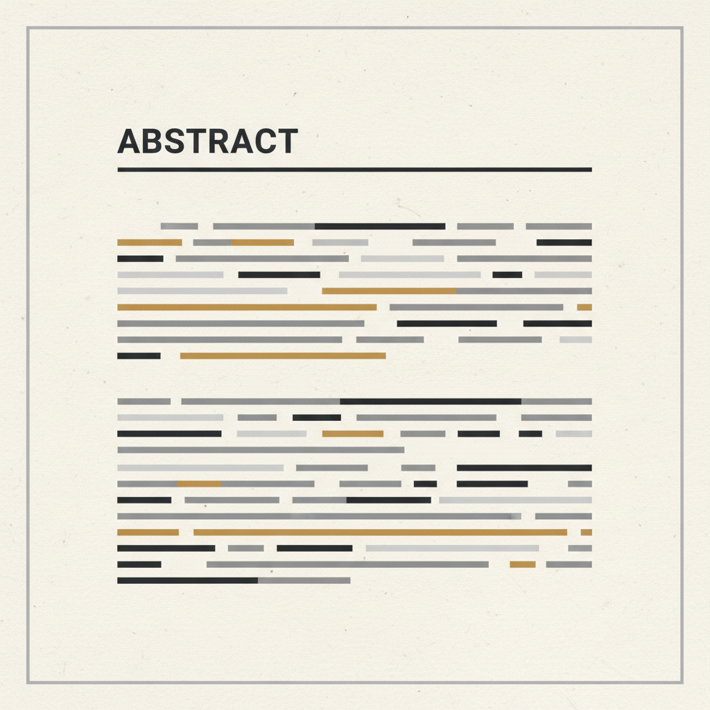 Gros plan sur un document de recherche académique avec la section de l'abstract mise en évidence.