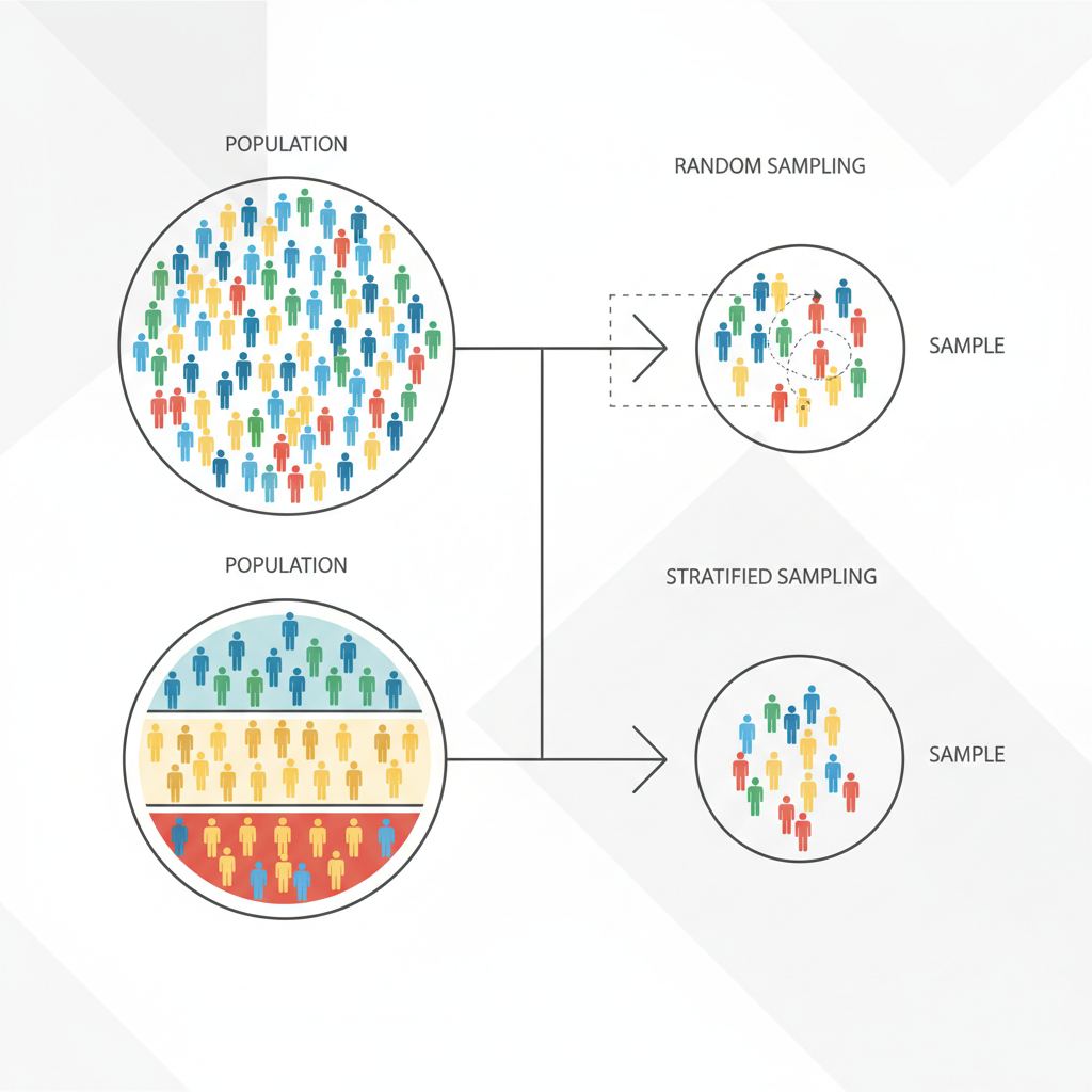 Diagramme illustrant les différentes méthodes d'échantillonnage en recherche.