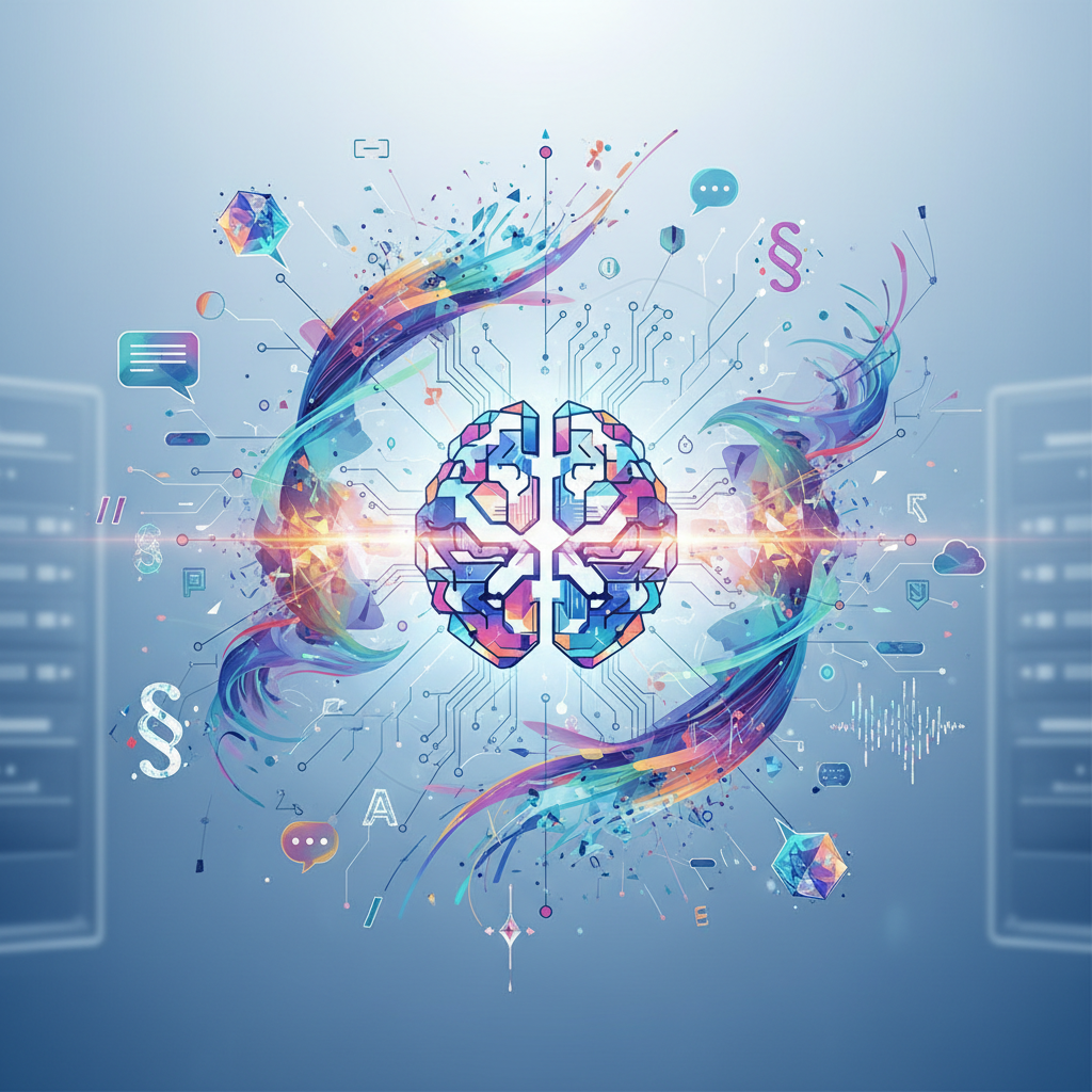 Cerveau numérique abstrait avec des connexions lumineuses, représentant l'intelligence artificielle.