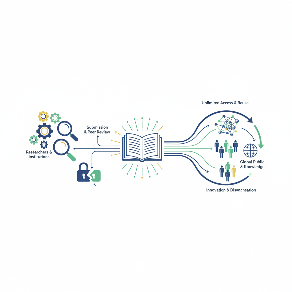 Schéma expliquant le principe de l'Open Access avec un cadenas ouvert et un cadenas fermé.